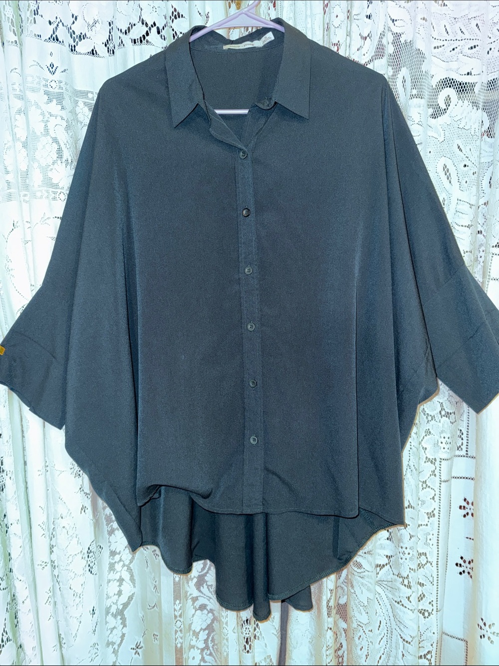 bishop + young teal Button-Down Dolman Shirt